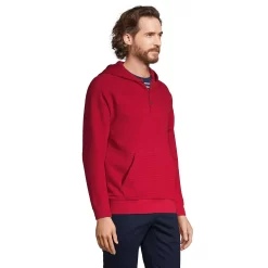 Big & Tall Lands' End Waffle Henley Hoodie -Stylish Men-Lands' End 5243151 ALT2