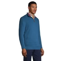 Big & Tall Lands' End Bedford Classic-Fit Ribbed Quarter-Zip Sweater -Stylish Men-Lands' End 5243252 ALT2