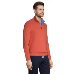 Big & Tall Lands' End Bedford Regular-Fit Rib Quarter-Zip Sweater -Stylish Men-Lands' End 5244746 ALT2
