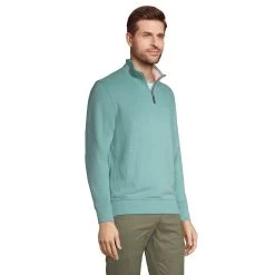 Big & Tall Lands' End Bedford Ribbed Quarter-Zip Sweater 7 Big & Tall Lands' End Bedford Ribbed Quarter-Zip Sweater -Stylish Men-Lands' End 5244748 ALT2