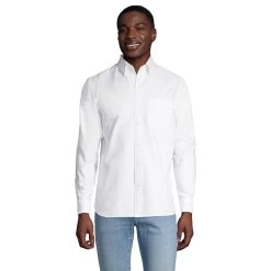 Big & Tall Lands' End Traditional-Fit Sail Rigger Oxford Button-Down Shirt