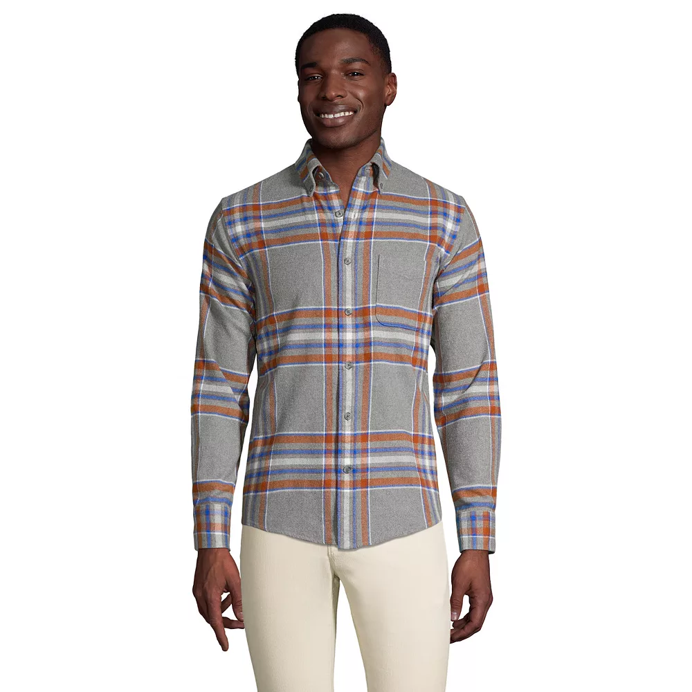 Big & Tall Lands' End Traditional-Fit Pattern Flagship Flannel Button-Down Shirt 3 Big & Tall Lands' End Traditional-Fit Pattern Flagship Flannel Button-Down Shirt