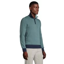 Big & Tall Lands' End Fine-Gauge Supima Quarter-Zip Sweater -Stylish Men-Lands' End 5247533 ALT2