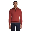 Big & Tall Lands' End Fine-Gauge Supima Quarter-Zip Sweater -Stylish Men-Lands' End 5247533 Orange Clay Pattern