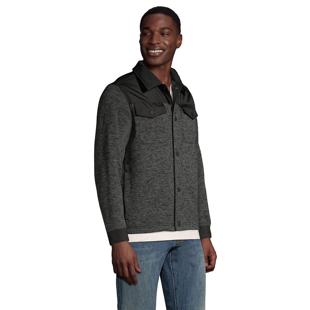 Big & Tall Lands' End Sweater Fleece Shirt Jacket 5 Big & Tall Lands' End Sweater Fleece Shirt Jacket - Image 3