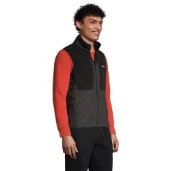 Big & Tall Lands' End Colorblock Grid Fleece Vest -Stylish Men-Lands' End 5340915 ALT2