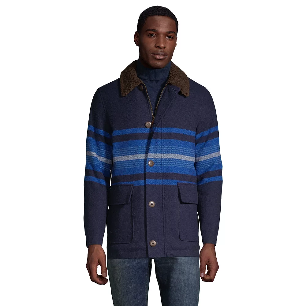 Men's Lands' End Wool-Blend Barn Coat 3 Men's Lands' End Wool-Blend Barn Coat