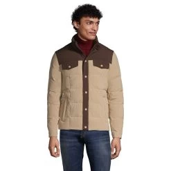 Men's Lands' End Quilted Stretch Down Jacket