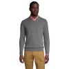 Big & Tall Lands' End Fine Gauge Cashmere V-neck Sweater -Stylish Men-Lands' End 5508073 Charcoal Heather