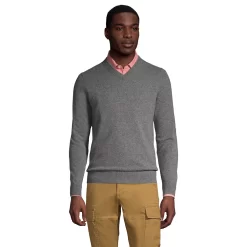 Big & Tall Lands' End Fine Gauge Cashmere V-neck Sweater