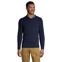 Big & Tall Lands' Fine Gauge Cashmere V-neck Sweater