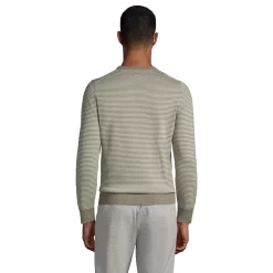 Big & Tall Lands' End Striped Performance Crewneck Sweater -Stylish Men-Lands' End 5508331 ALT