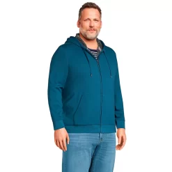 Big & Tall Lands' End Serious Sweats Sherpa Fleece Full-Zip Hoodie -Stylish Men-Lands' End 5510453 ALT2