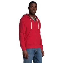Big & Tall Lands' End Serious Sweats Flannel-Lined Full-Zip Hoodie -Stylish Men-Lands' End 5510868 ALT2