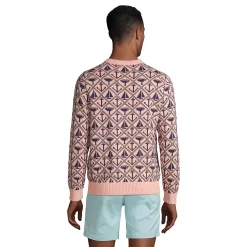 Men's Lands' End Cotton Anchor Crewneck Sweater -Stylish Men-Lands' End 5582000 ALT