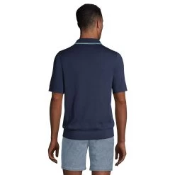 Men's Lands' End Colorblock Supima Sweater Polo -Stylish Men-Lands' End 5582006 ALT