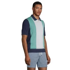 Men's Lands' End Colorblock Supima Sweater Polo -Stylish Men-Lands' End 5582006 ALT2