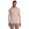 Men's Lands' End Striped Supima Hooded Pullover 2 Men's Lands' End Striped Supima Hooded Pullover -Stylish Men-Lands' End 5582121 Brown White Stripe