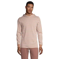 Men's Lands' End Striped Supima Hooded Pullover