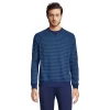 Men's Lands' End Serious Sweats French Terry Crewneck Sweatshirt -Stylish Men-Lands' End 5582142 Navy Blue Stripe