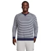 Big & Tall Lands' End Serious Sweats Striped French Terry Crewneck Sweatshirt -Stylish Men-Lands' End 5582669 Navy Ivory Stripe