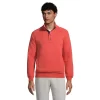 Big & Tall Lands' End Classic-Fit Quilted Snap Mockneck Pullover Top -Stylish Men-Lands' End 5583153 Rich Papaya