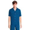 Men's Lands' End Poplin Pajama Shirt -Stylish Men-Lands' End 5584782 Blue Navy Gingham