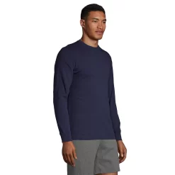 Big & Tall Lands' End Knit Ribbed Crewneck Pajama Shirt -Stylish Men-Lands' End 5600988 ALT2