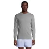 Big & Tall Lands' End Knit Ribbed Crewneck Pajama Shirt -Stylish Men-Lands' End 5600988 Pewter Heather