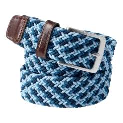 Men's Lands' End Elastic Braid Leather Trim Belt