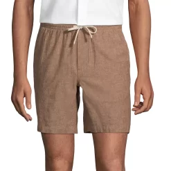 Men's Lands' End Linen Cotton 7" Deck Shorts