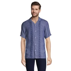 Men's Lands' End Linen Button-Down Camp Shirt