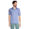 Big & Tall Lands' End Jacquard Super Soft Supima Polo -Stylish Men-Lands' End 5743500 Blue White Stripe