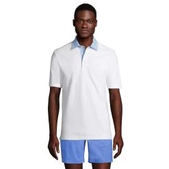 Men's Lands' End Seersucker-Collar Comfort-First Mesh Polo