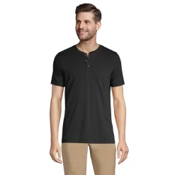 Men's Lands' End Supima Jersey Henley Top
