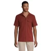 Men's Lands' End Linen Vacation Shirt 2 Men's Lands' End Linen Vacation Shirt -Stylish Men-Lands' End 5914194 Burgundy Red