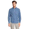 Men's Lands' End Traditional-Fit Essential Lightweight Poplin Shirt -Stylish Men-Lands' End 5918286 Chicory Blue Plaid