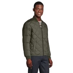 Big & Tall Lands' End Insulated Quilted Primaloft ThermoPlume Bomber Jacket -Stylish Men-Lands' End 5918840 ALT2