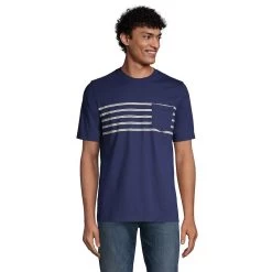 Men's Lands' End Striped Pocket Tee