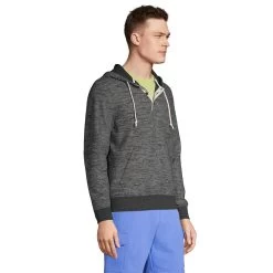Big & Tall Lands' End Space Dye Henley Hoodie -Stylish Men-Lands' End 5919355 ALT2