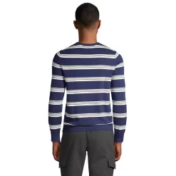 Men's Lands' End Fine Gauge Cashmere Striped Sweater -Stylish Men-Lands' End 5925509 ALT