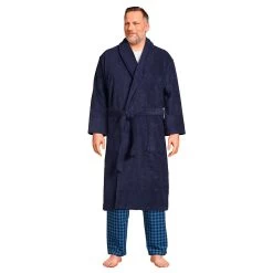 Big & Tall Lands' End Calf-Length Turkish Terry Robe