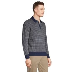 Big & Tall Lands' End Fine Gauge Supima Quarter-Zip Sweater 6 Big & Tall Lands' End Fine Gauge Supima Quarter-Zip Sweater -Stylish Men-Lands' End 5946541 ALT2