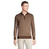 Big & Tall Lands' End Fine Gauge Supima Quarter-Zip Sweater -Stylish Men-Lands' End 5946541 Allspice Khaki
