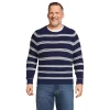 Big & Tall Lands' End Cotton Drifter Saddle Shaker Sweater -Stylish Men-Lands' End 5946581 Navy Founders Stripe