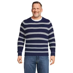 Big & Tall Lands' End Cotton Drifter Saddle Shaker Sweater