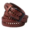 Men's Lands’ End Big Leather Braid Belt -Stylish Men-Lands' End 5954331 Rust Red
