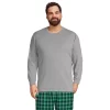 Big & Tall Lands' End Knit Rib Pajama Shirt -Stylish Men-Lands' End 5986013 Pewter Heather