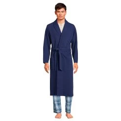 Men's Lands' End Cozy Shawl-Collar Waffle-Weave Robe
