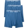 Big & Tall Lands' End 3-Pack Knit Boxer Briefs -Stylish Men-Lands' End 6174032 Mariner Blue